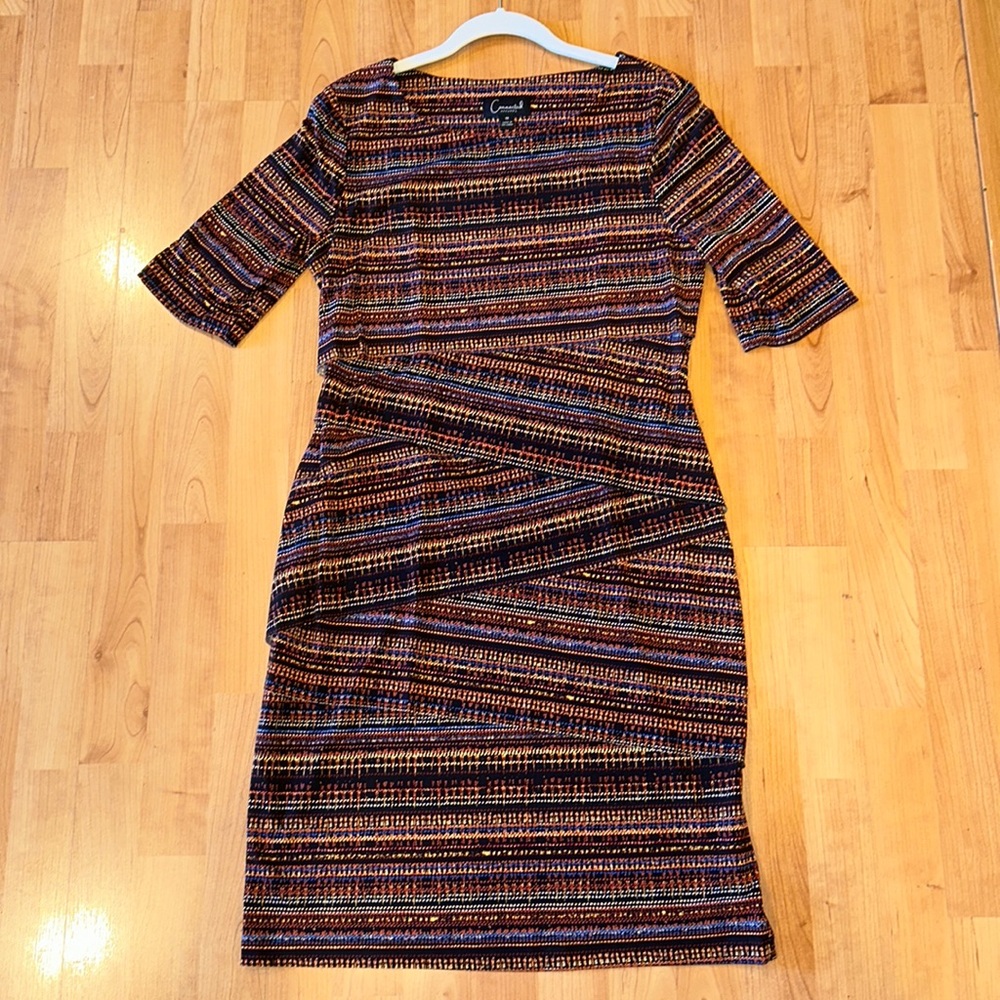 NEW Connected Apparel Tiered Bandage Dress, Rust, Size 10
